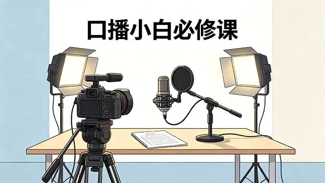 口播技能实战课:设备选型+镜头表现+声音美化+表达技巧,全面提升口播表现力