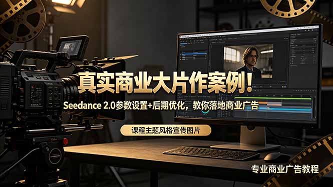 Seedance 2.0商业广告创作课：真实商业广告大片案例拆解+实操讲解，全流程还原创作逻辑