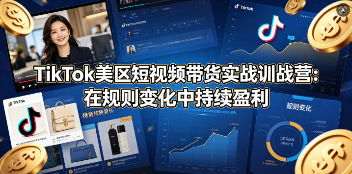TikTok美区短视频带货实战课：掌握规则变动，实现持续盈利（PDF文档）