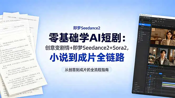 AI从小说到短剧全流程:即梦Seedance2+Sora2,短剧制作新玩法
