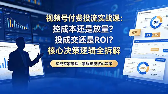 视频号付费投流怎么投?控成本/放量/成交/ROI决策点,微信豆起号全程可复制