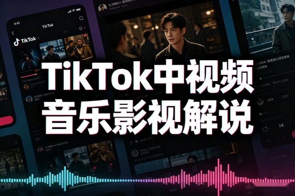 TikTok中视频剪辑搬运实操课：音乐+影视解说+动漫三大赛道，零基础出海变现