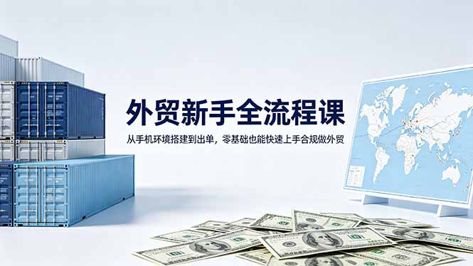 外贸新手全流程课：手机电脑环境搭建+跨境网络合规+账号安全配置，从零开启外贸创业