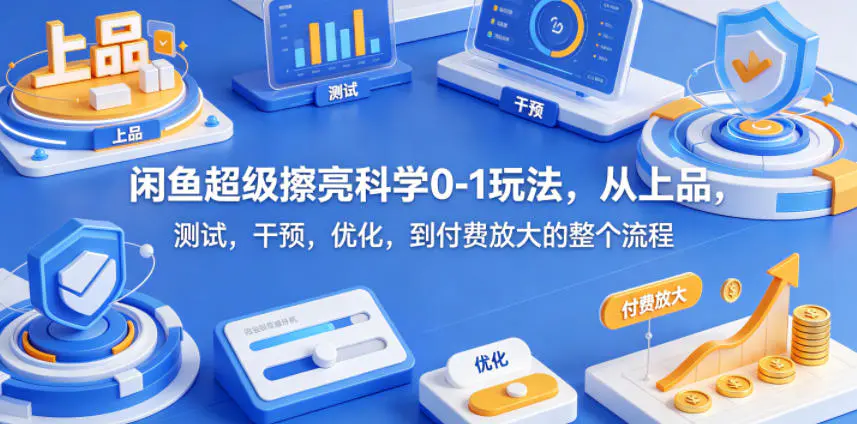 闲鱼超级擦亮玩法教程:从选品、测试、干预、优化到付费放大,0到1完整流程