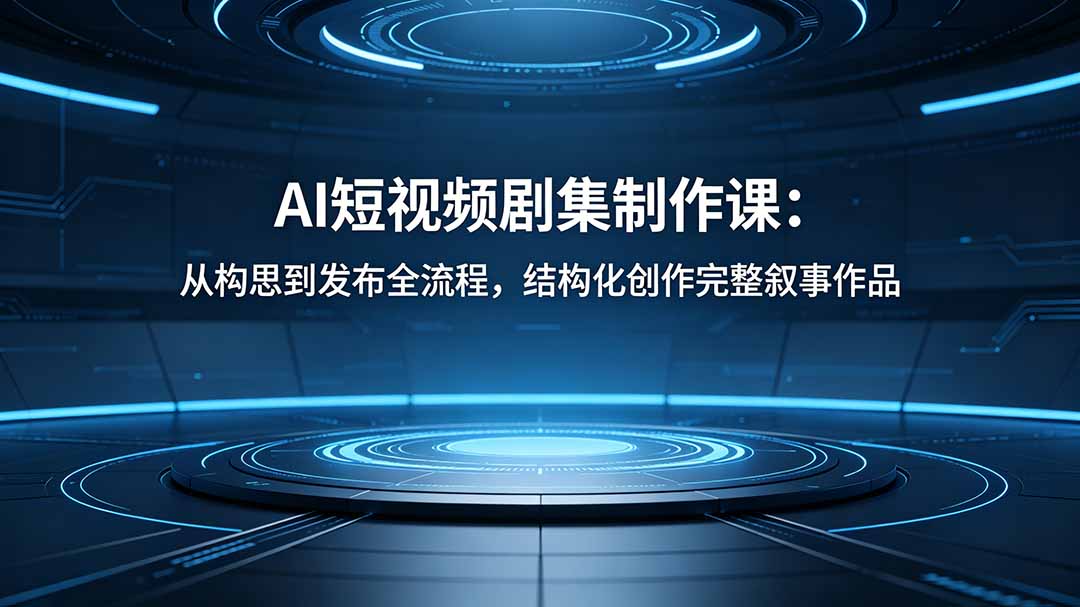 AI短视频剧集制作课：从构想到完成剧集，结构化AI故事全流程