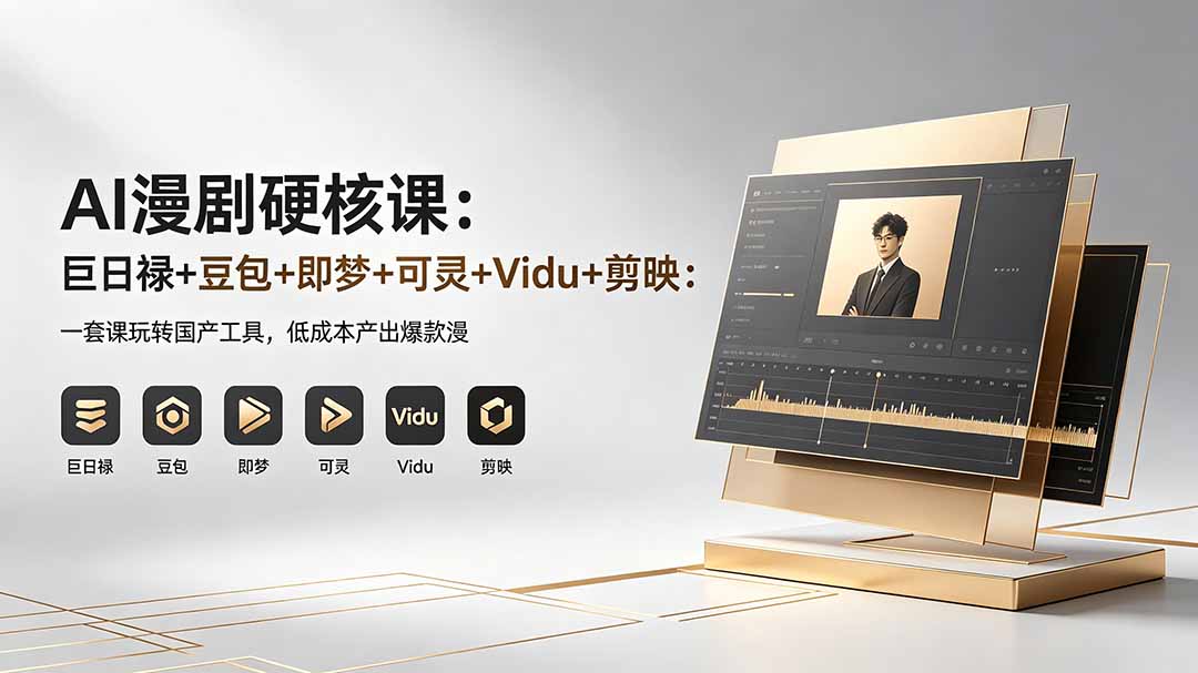 AI漫剧实战课：动态漫案例+多工具+工业化SOP，从行业认知到商业变现
