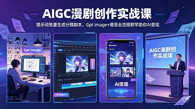 AI漫剧创作实战与AI变现全流程：提示词批量生成剧本分镜+Gpt image 2.0出图+角色场景道具生成-更新5月16