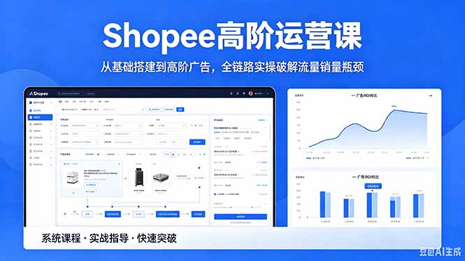 Shopee虾皮高阶运营课，从开店选品到付费广告，全链路实操破解流量销量瓶颈-2026年5月更新