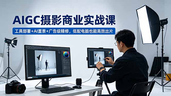 2026 AI商业摄影教程：人像静物实战+拍摄方案策划，从入门到高阶产出商用作品
