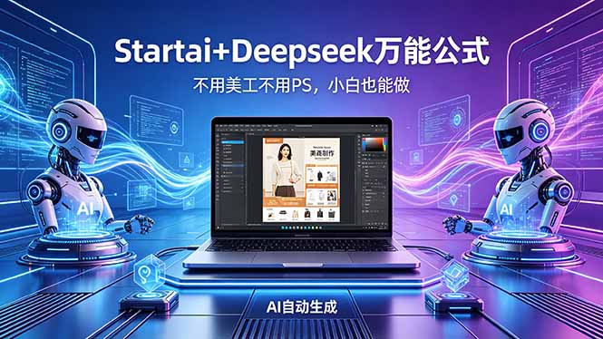 电商详情页AI自动化制作：Startai Banana+Deepseek万能公式，不用美工不用PS，小白也能做
