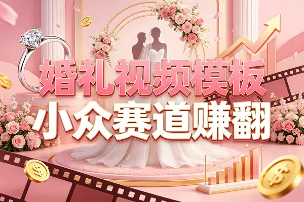 冷门小众赛道,婚礼开场视频模板,收益可观