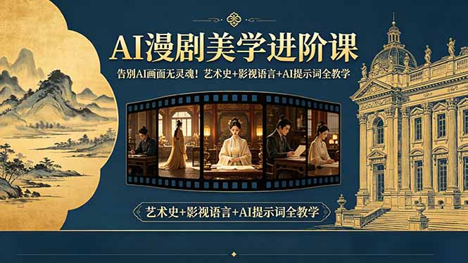 AI漫剧怎么做出电影质感？色彩理论+构图光影+艺术流派+服饰体系，七大进阶全流程实战