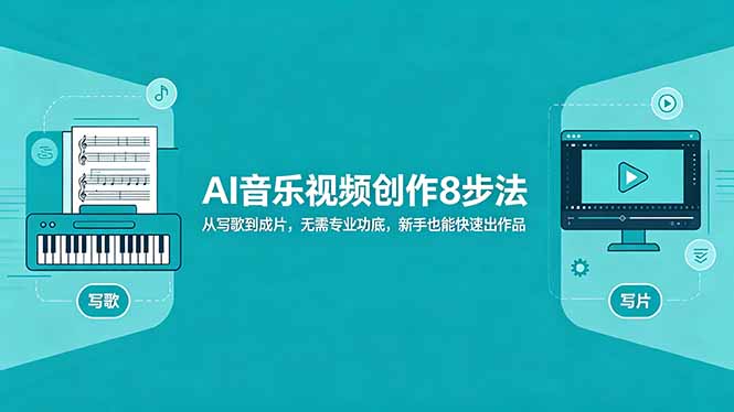 AI音乐视频创作：汽水音乐+AI工具，从0到1八大核心环节，零基础可学