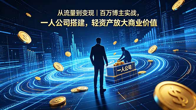 从流量到变现，百万博主实战，一人公司搭建，轻资产放大商业价值