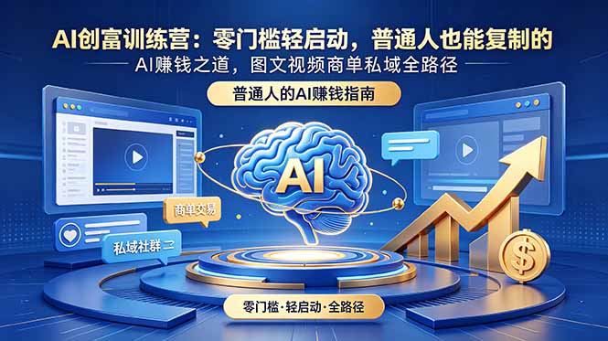 2026AI变现实操课，图文创作短视频生成商单接单私域变现全流程