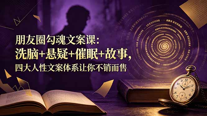 朋友圈勾魂文案实操课，洗脑悬疑催眠故事四大体系拆解人性营销