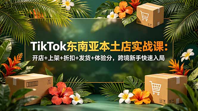 TikTok东南亚本土店实战课：开店上架起店折扣发货体验分广告投放到变现