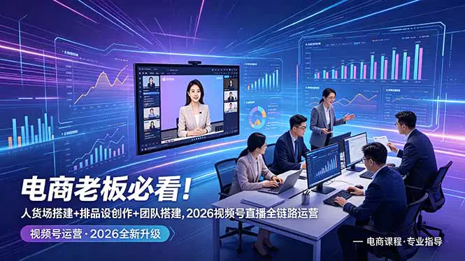 视频号直播从0到盈利课:微信豆+ADQ+小店推玩法,自然流微付费纯付费运营