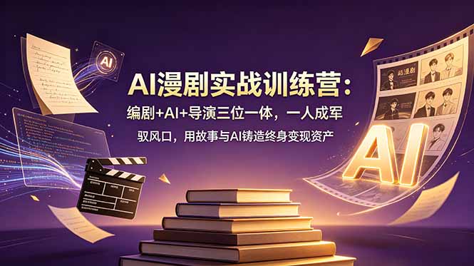 AI漫剧实战训练营：编剧+AI+导演，从剧本到成片全流程闭环实操