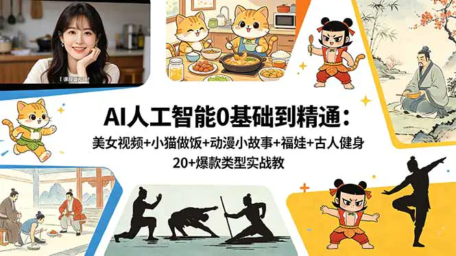 AI人工智能0基础到精通实战课:DeepSeek隐藏玩法+20+爆款玩法,从起号到变现