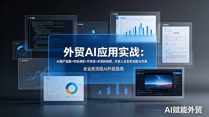 外贸AI应用实战教程：AI批量做产品图+市场调研+开发信+多语种视频，提升获客效率