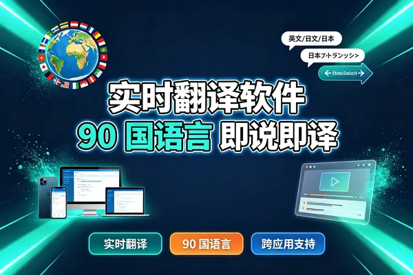 实时翻译软件,支持在线视频、视频直播等,支持90个国家语言