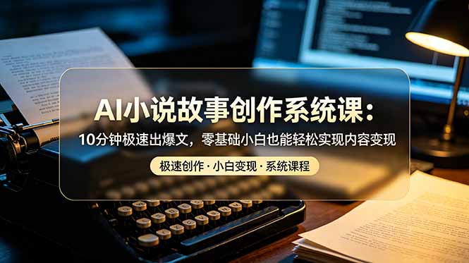 AI小说故事创作系统课，10分钟极速出爆文零基础AI写爆文小说