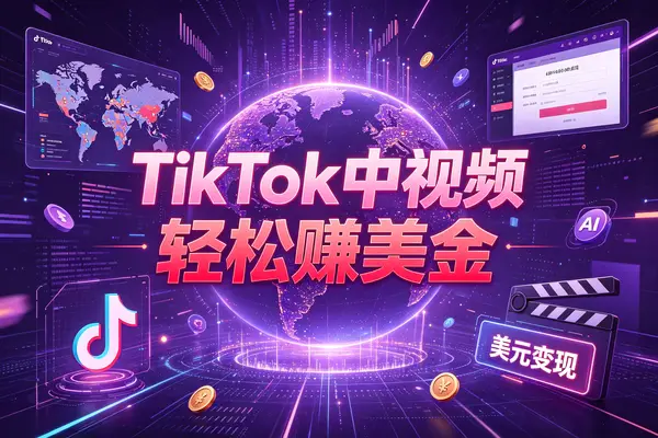 TikTok中视频变现玩法,轻松赚美金收益