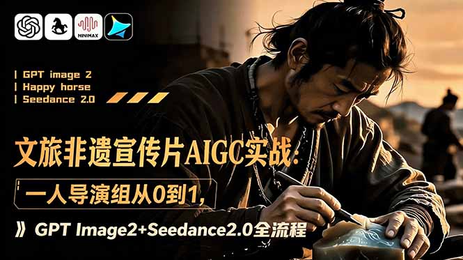 AI非遗宣传片教程：一人导演组零基础掌握短片制作，GPT Image2+Seedance2.0全流程