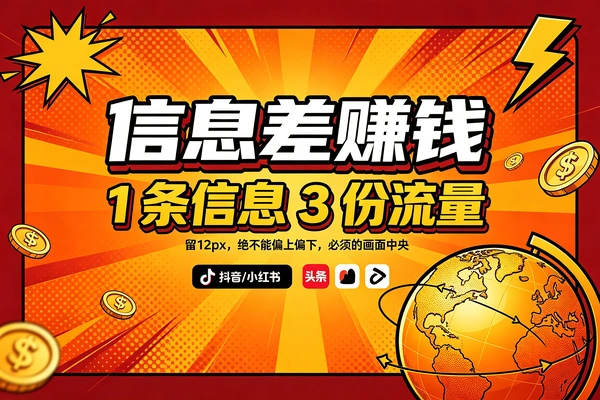 【图文】海外信息差赚钱，不是简单的复制粘贴，1条信息3份流量