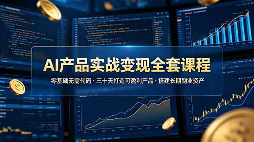 AI产品实战课从选品到变现，普通人用AI做产品完整路径判断开发推广
