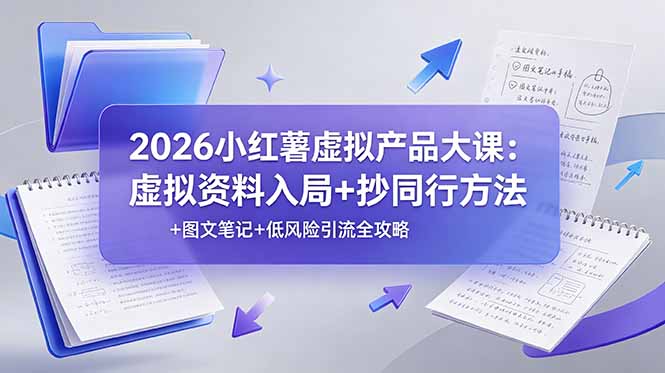 小红书虚拟电商全套实操，虚拟资料变现同行对标图文笔记引流