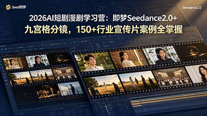 短剧漫剧学习营，AI短剧漫剧影视预告片爆款短视频商业宣传片全流程