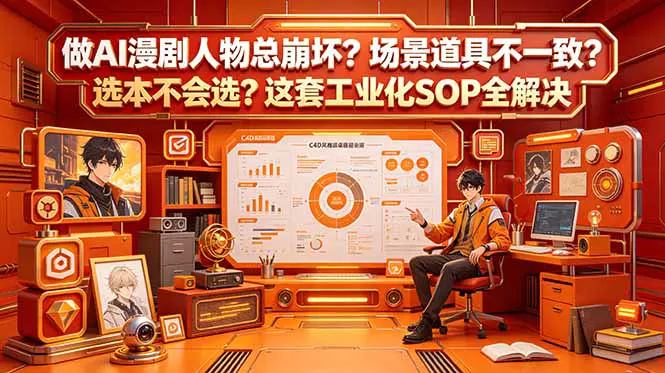 AI漫剧工业化实战课:选本改编到后期剪辑全链路