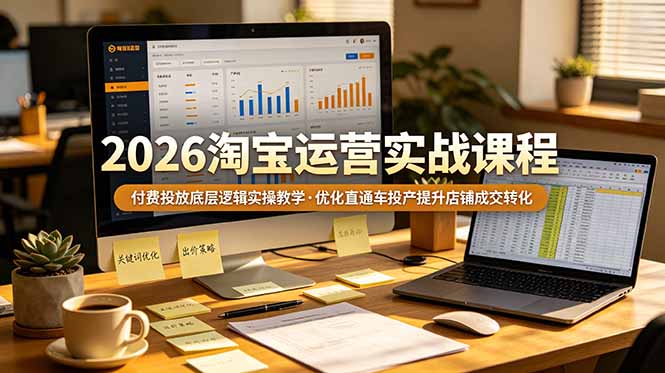 2026淘系运营推广实战课，付费投放底层逻辑精准人群关键词全站推广爆款链路
