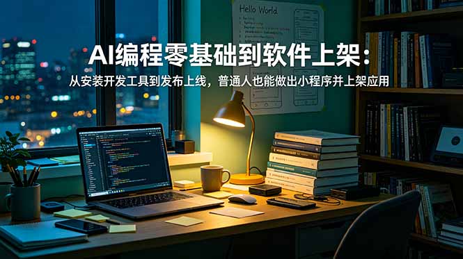 AI编程零基础到软件上架，开发环境搭建服务器部署域名备案小程序发布