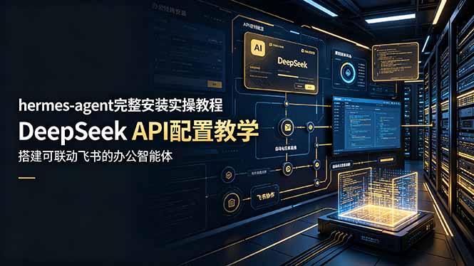 Hermes Agent全套安装实操，DeepSeek API密钥配置飞书机器人创建联动部署