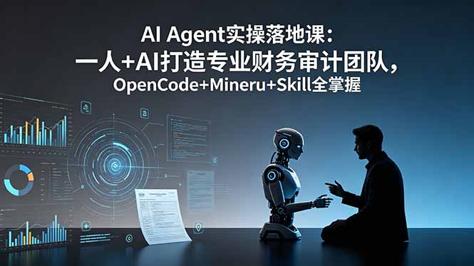 AI Agent财务审计实战，一人+AI打造专业团队，OpenCode+Mineru+Skill全掌握