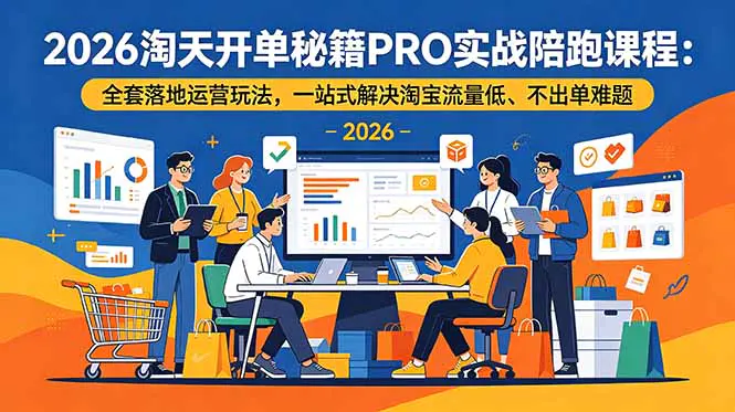 2026淘天爆单运营实战课:手淘搜索+首页推荐流量体系,无界+万相台+全站推广计划搭建与数据调优