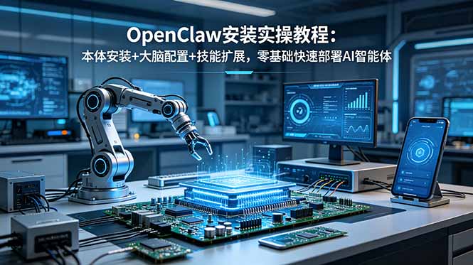 OpenClaw AI智能体实操教程，零基础本地部署三大核心模块安装配置