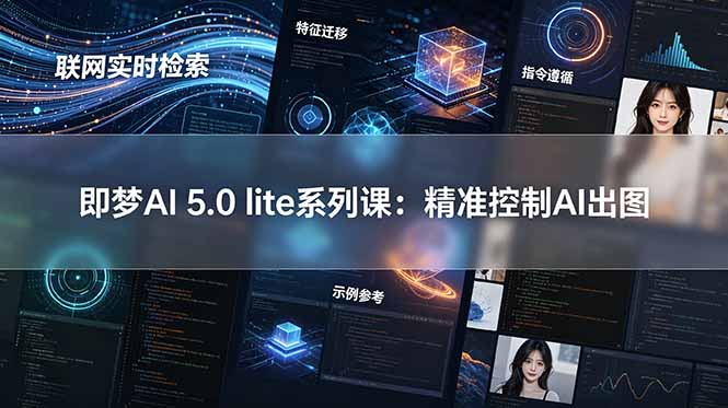即梦AI 5.0 lite系列课，联网实时检索特征迁移指令遵循示例参考三大核心