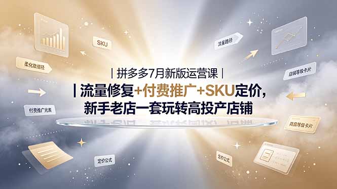 拼多多运营课，流量下滑修复违规申诉新品冷启动竞品截流-7月更新