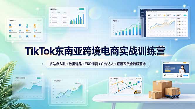 TikTok东南亚跨境电商实战，零基础入驻选品店铺后台妙手ERP商品发布