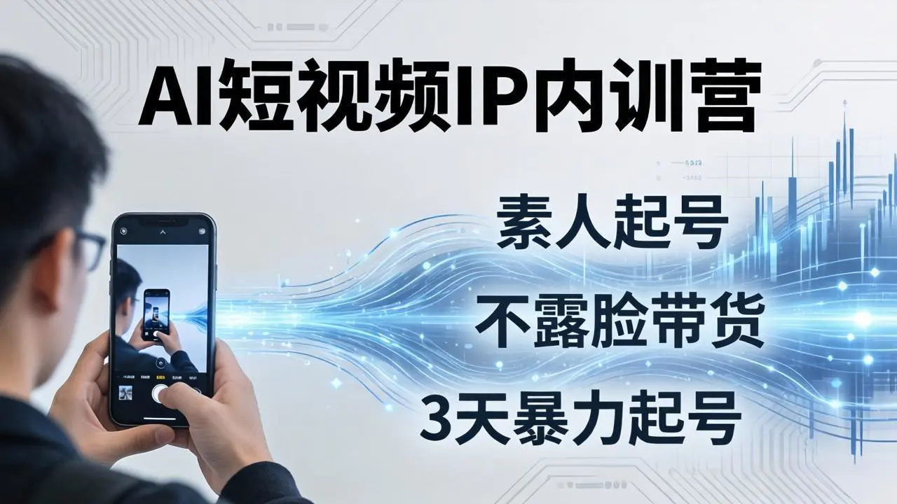 2026AI短视频IP训练营,IP底层逻辑高价值定位素人起号爆款文案