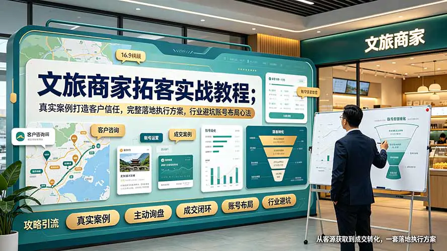 2026文旅商家获客实战,真实成交案例建立信任避坑账号布局长期运营
