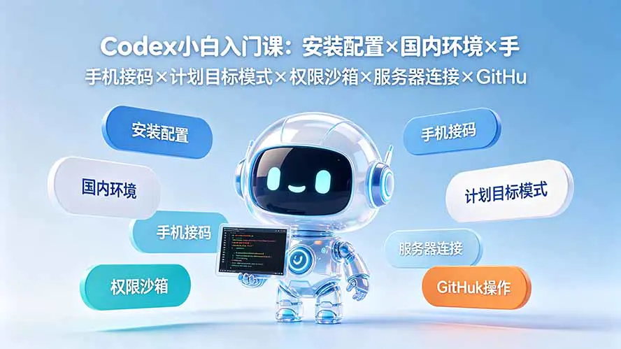 Codex小白入门教程,安装配置国内环境手机号接码登录状态