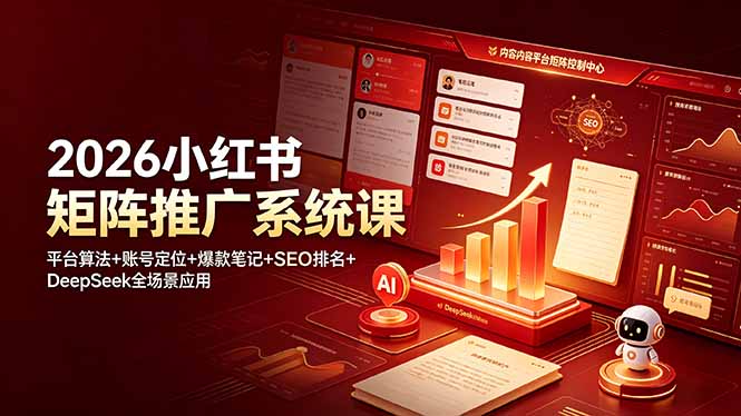 小红书矩阵账号运营全攻略，流量属性算法推流定位起号选题爆款笔记