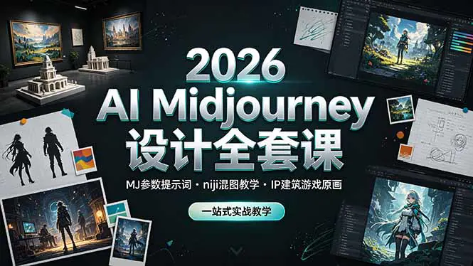 AI Midjourney零基础设计,MJ安装参数提示词niji混图比例控制