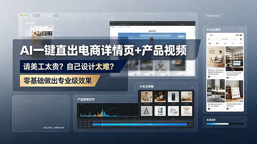 AI一键直出电商详情页,豆包即梦SDComfyUI稿定Picset多工具组合
