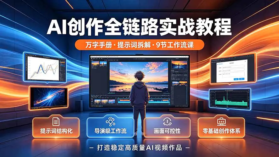 AI创作系统课,入门提示词教学进阶导演级图生流工作流